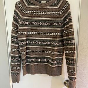 J. Crew Multicolor Patterned Crewneck Sweater